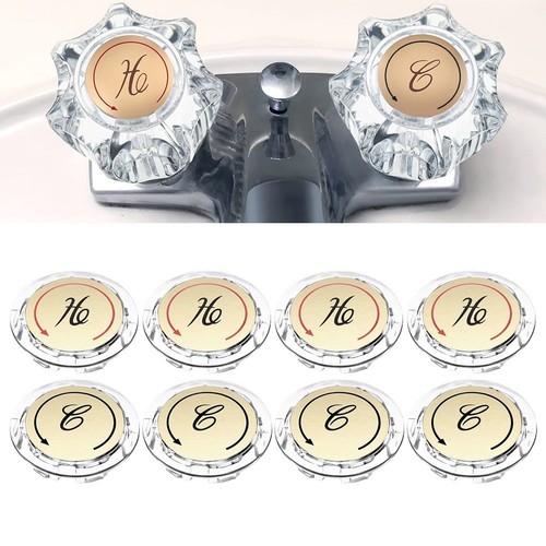 Replacement Sink Shower Knobs 8pcs Faucet Index Button Set with Distinct Labels - Picture 21 of 24