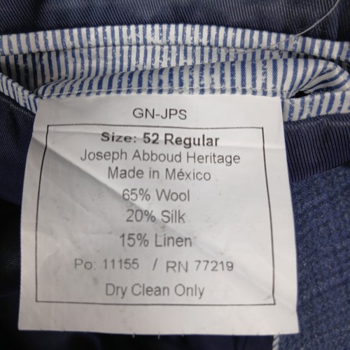 Joseph Abboud Heritage Blazer Men's 52R Blue Wool Silk Linen San Ildefonso Cloth - Picture 6 of 9