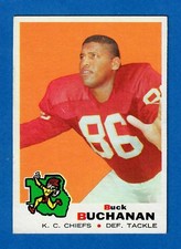 1969 Topps Football,Buck Buchanan,Kansas City Chiefs,#222,HOF,EX~EX+,$2.00 Ship