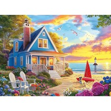 300 Piece Jigsaw Puzzle for Adults   Charming 20.5" x 14.98", Beach House