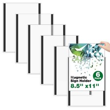 Magnetic Sign Holders - 6 Pcs 8.5'' x 11' Clear Plastic Paper Holder with Mag...
