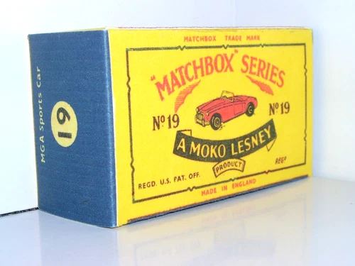 Replica B5 Box for Lesney Matchbox 19b M.G. A Sports Car
