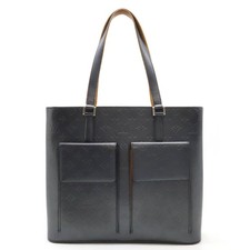 Louis Vuitton Monogram Matte Willwood Tote Bag Blau M55105 Leder Schultertasche