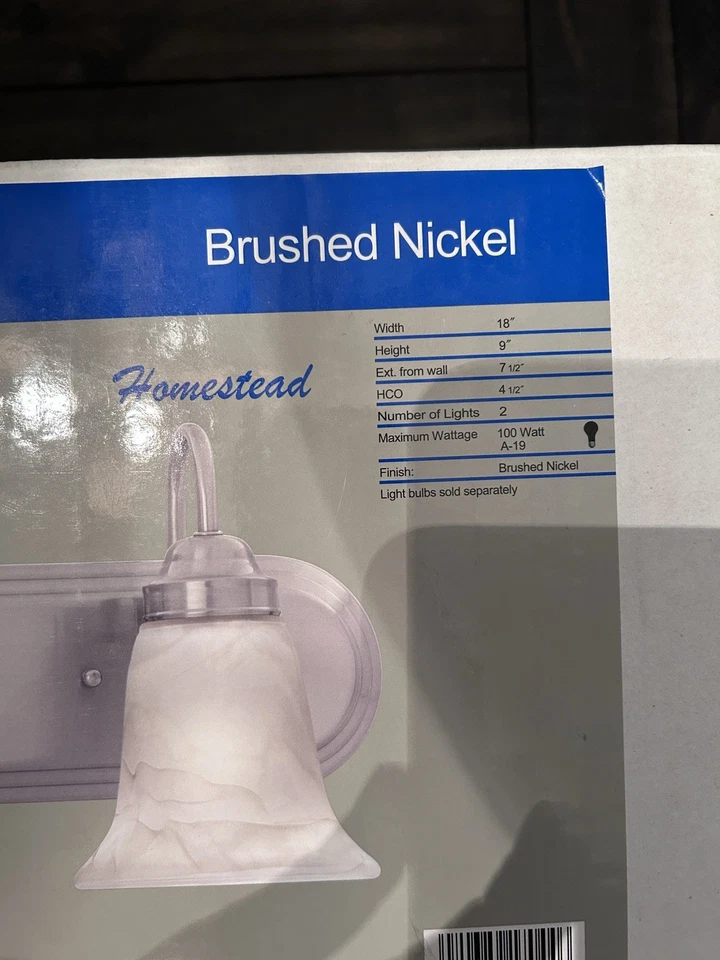 Lámpara de pared tocador Thomas Lighting níquel cepillado con pantalla de vidrio esmerilado 2 luces Foto 2 de 2