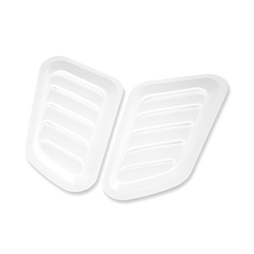 2x White Universal Car Decorative Air Flow Intake Hood Scoop Vent Bonnet Cover - Picture 2 of 4