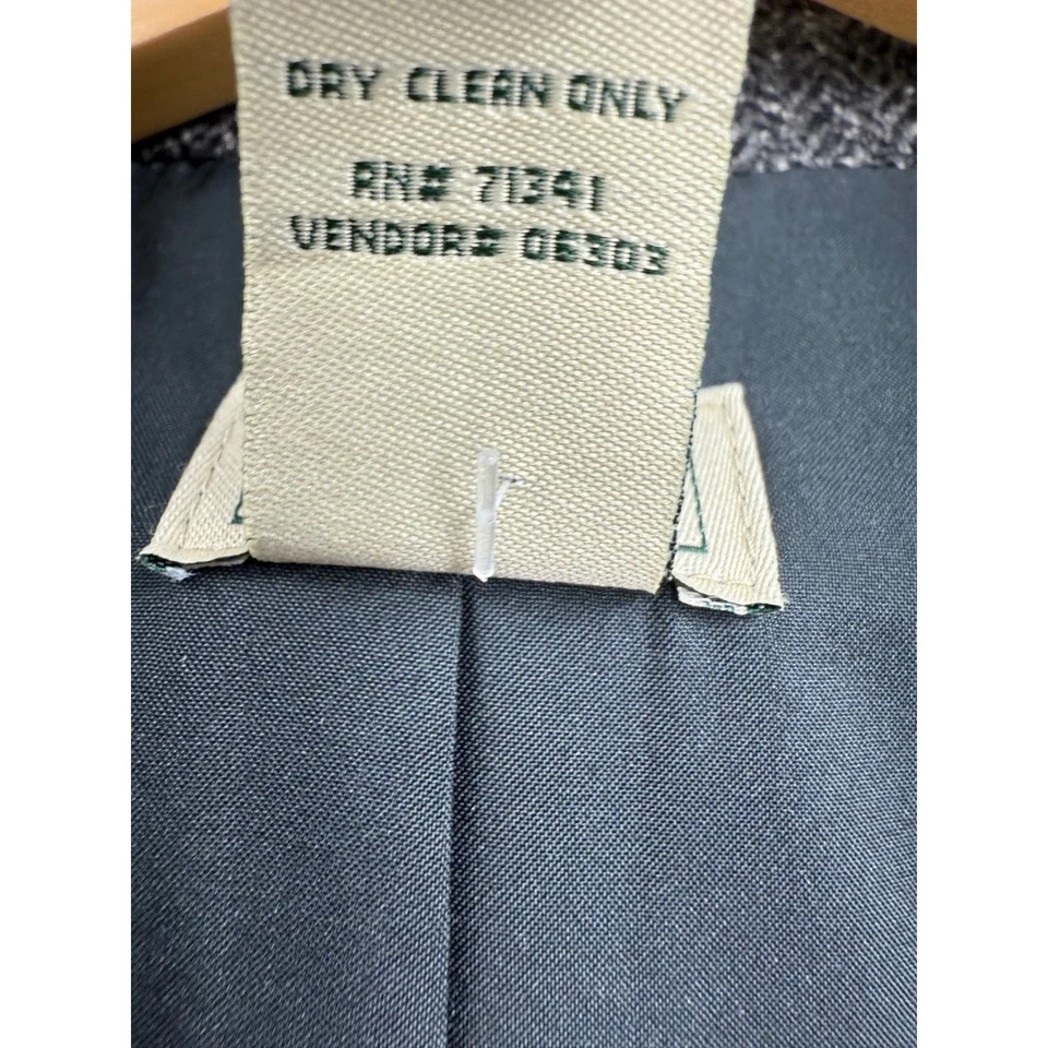 LL Bean Women's Tweed Herringbone Blazer Jacket Size S Gray Wool Blend - Image 3 of 4