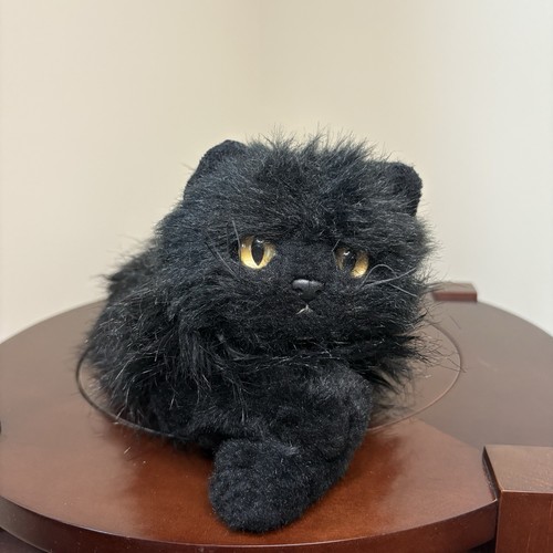 TY Onyx Black Persian Cat 18" Plush 2000 Long Hair Stuffed Animal Toy Realistic