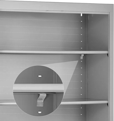 18 Stück Schrank Regal Clips, Schwerlast Regalwinkel Clips Medium, Silber  - Bild 6 von 7