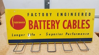 Studebaker Metal Battery Cable display Sign and Hangers