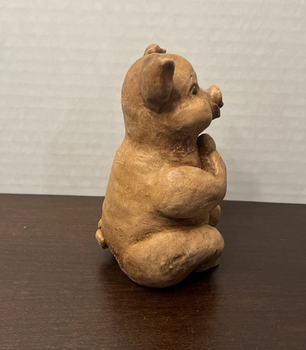 Art Pottery Ceramic Pig Figurine 5” Piggy Sculpture Figure Rare - Picture 5 of 7
