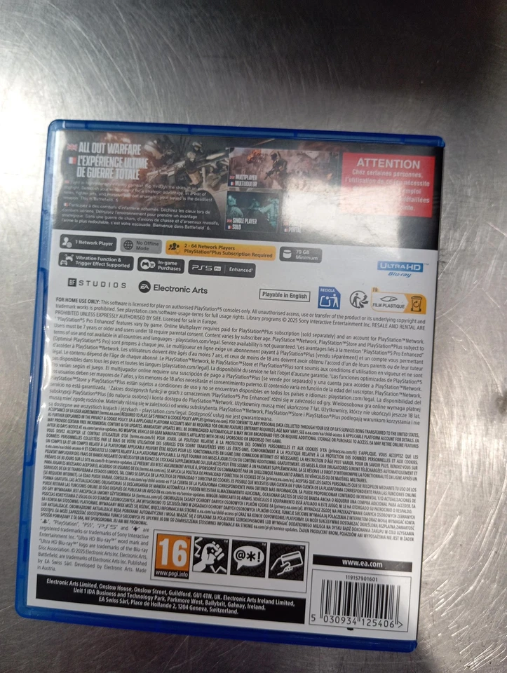 BATTLEFIELD 6 PS5 EURO OCCASION (GAME IN ENGLISH/FRANCAIS/DE/ES/IT/PT), photo 2 sur 3