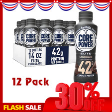 Core Power Elite High Protein Shake Chocolate 42g Protein 14oz Bottles 12 Pack