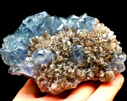 628g Fantasma Blu Naturale Cristallo di Fluorite Cubico Esemplare Minerale/yaogangxian - Foto 2 di 11