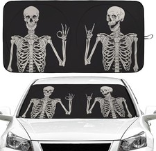 Skull Car Windshield Sun Shade Foldable Sunshade Front Window Cover Sun Visor Pr