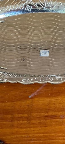 Versilbertes Milchkännchen & Zuckerdose mit Tablett Porzellan verziertes Rosenmuster Japan - Bild 3 von 23