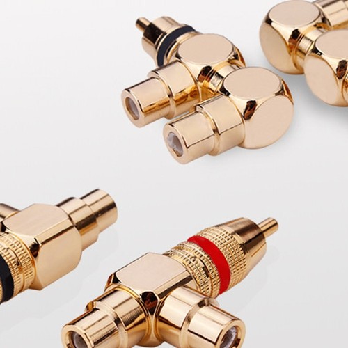 Gold Plated 1 Male to 2RCA Female Splitter Adapter Video Sound Two Way Connector - Afbeelding 5 van 12
