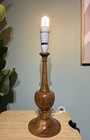 Vintage Teak Wood Walnut 70s Table Lamp 