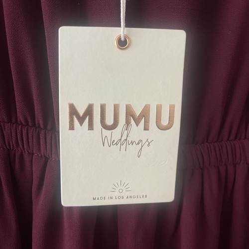 NWT Show Me Your Mumu Kendall Maxi Dress Merlot Chiffon Size Small - Picture 5 of 13