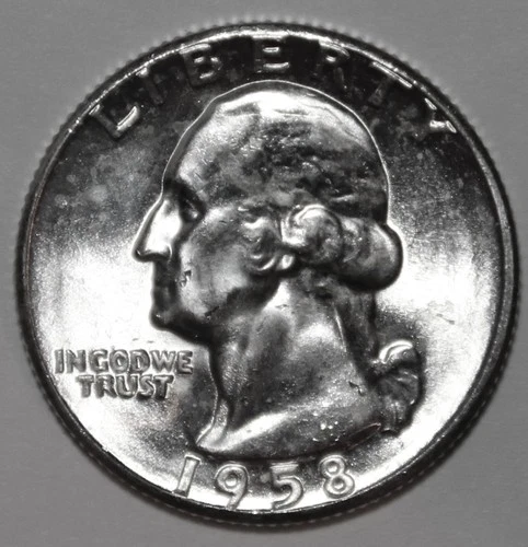1958-P Washington Quarter - BU - #9694D - FREE SHIPPING
