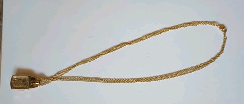 Collana con ciondolo catena multifilo pietra tono oro strass #R15 - Foto 5 di 5