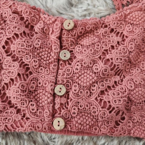 Free People Epic Sunset bauchfreies Oberteil Maxirock Set in Mauve Pink Damen Large - Bild 10 von 14