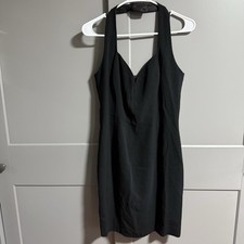 Nicole Miller Women Little Black Dress Sweetheart Neck Halter 10