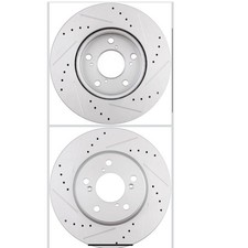 Front Disc Brake Rotor Slotted Drilled Compatible for Honda Odyssey 2005-2010