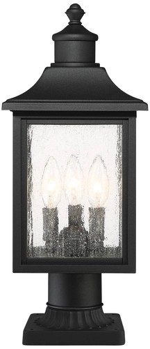 Moray Bay 17" High Black 3-Light Post Light with Pier Mount Adapter - Picture 7 of 10