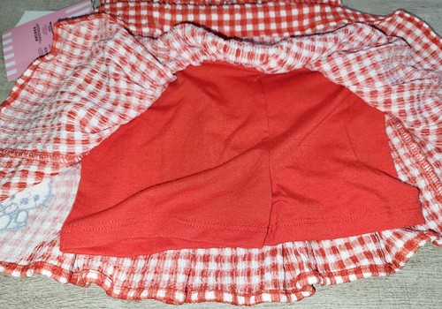 Sanrio Hello Kitty Red Gingham Smocked Waist Girls Skirt Skort Size XS NWT - Picture 9 of 9