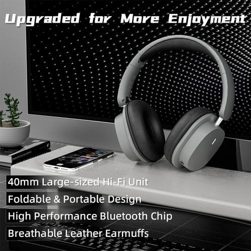 Wireless Bluetooth-Compatible 5.0 Headset Over-Ear Physical Noise Canceling - Picture 4 of 27