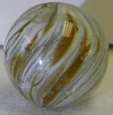 20299m Large 29/32 .91 In German Handmade White Onionskin Lutz Shooter Marble
