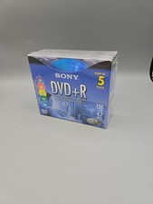 5 pack SONY DVD R 120 min. 4.7 GB Color Collection Blank Recordable DVD