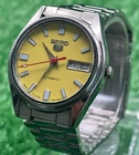 Vintage Seiko 5 Automatic || Yellow Dial || Men's Vintage Watch ||