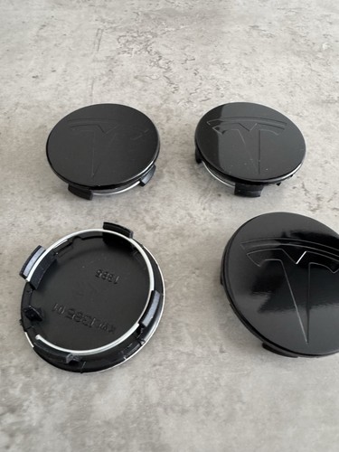 4x Tesla Alufelgendeckel Radnabenkappen 56mm passend für Tesla Model S X 3 Y schwarz glänzend - Bild 4 von 5