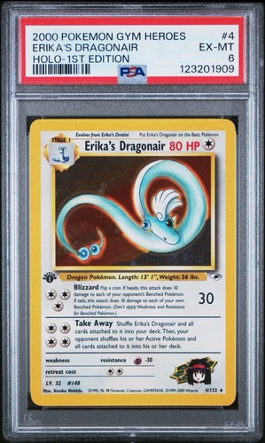 1st Edition Erika’s Dragonair Holo 4/132 - Gym Heroes - PSA 6 EX-MT - Picture 3 of 5