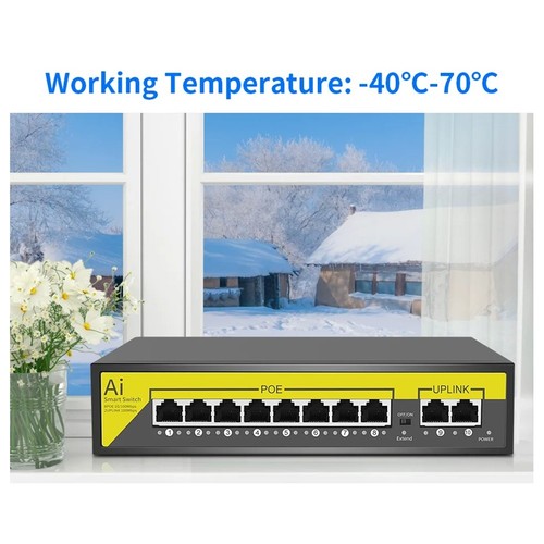 48V 8Ports POE-Switch Ethernet 10/100Mbps IEEE 802.3 Af/ für IP-Kamera/CCTV5961 - Bild 5 von 7