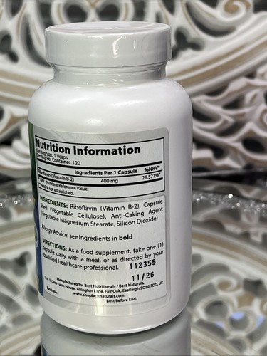 Best Naturals Vitamin B2 Riboflavin 400 mg 120 hochfeste Kapseln - Bild 5 von 5