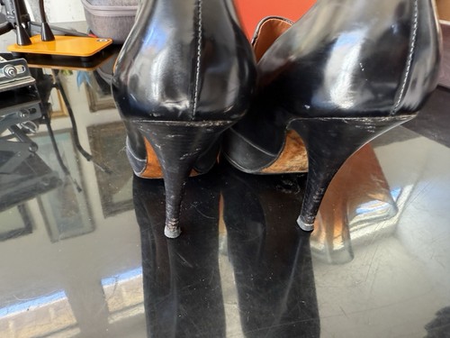 Mocasines de tacón de aguja de cuero de gamuza negros de diseñador Celine sexy puntiagudos - Imagen 8 de 20
