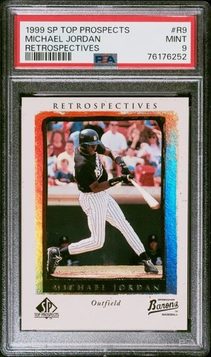1999 SP Top Prospects Retrospectives Michael Jordan #R9 PSA 9 Birmingham Barons