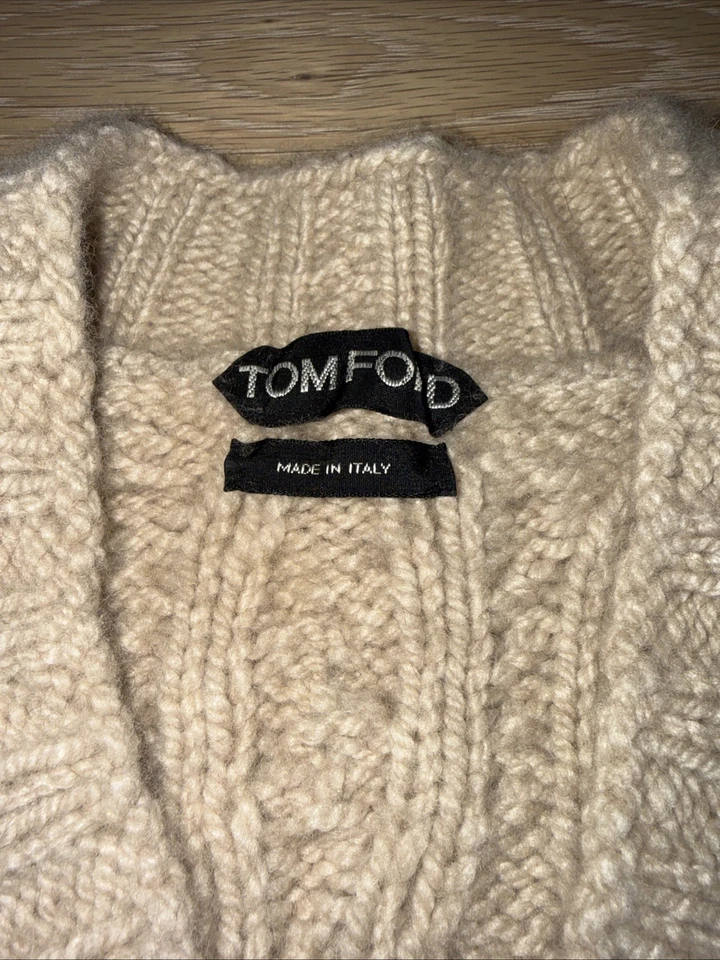 Suéter Tom Ford tejido con cable, talla UE 52, camel (100 % cachemir) Foto 2 de 4