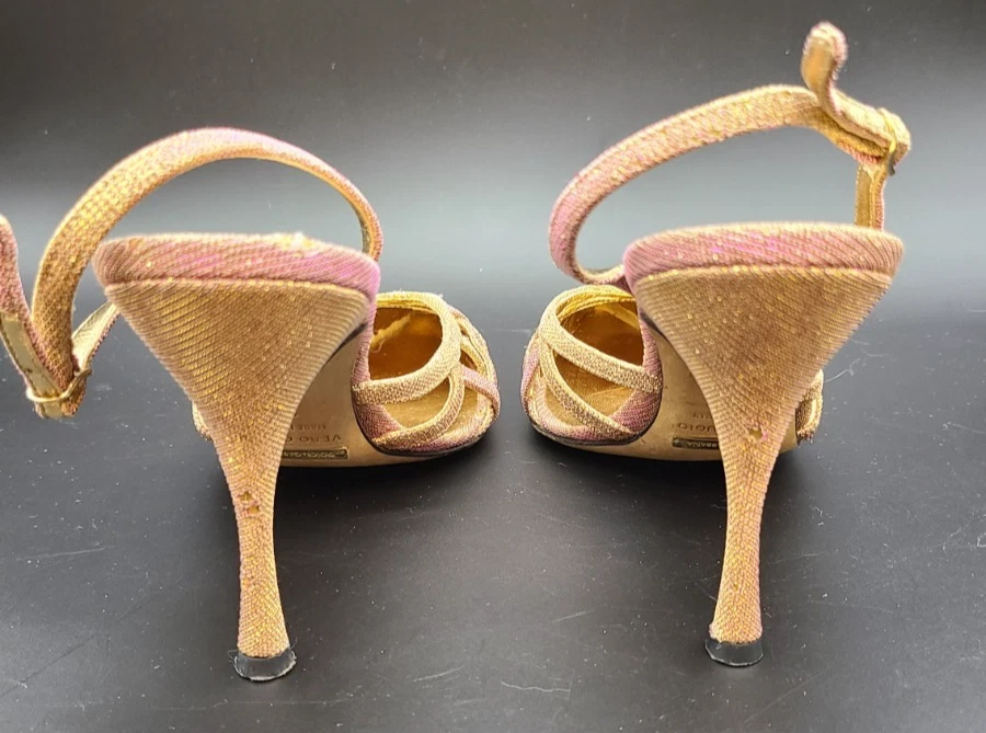 Tacones Dolce Gabbana Slingback Iridiscente Oro Rosa Talla 38 Foto 3 de 4