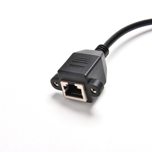 RJ45 Male to Female Screw Panel Mount Ethernet LAN Network Extension Cable - Picture 5 of 6