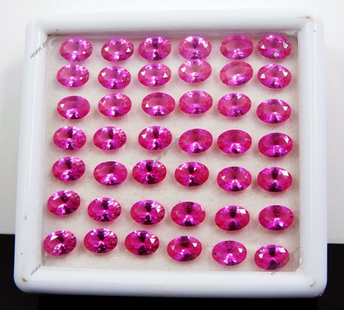 AAA 7x5 mm zaffiro rosa ceylon naturale taglio pietra preziosa ovale sfusa lotto 15 pezzi - Foto 2 di 7