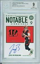 2020 Panini Encased Bengals Joe Burrow Rookie Notable Auto Emerald 6/10 BGS 9 10
