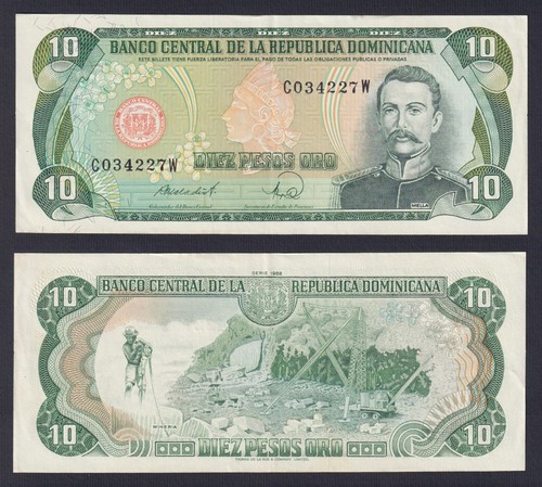 Banconota Republica Dominicana 10 pesos oro 1988 P.-119c SPL/XF