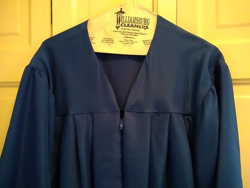 JOSTEN'S Graduation Gown Robe Size 6'4" - 6'6" Royal Blue Front Zip Unisex Tall - Picture 2 of 9