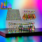 Gothic Chandelier Parts Iridescent Vitrail Beads Drops Glass Crystals Droplets