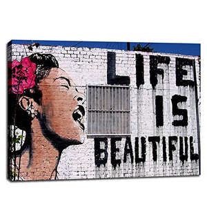 Canvas Wall Art Decor- Graffiti Wall Art for Living Room ...