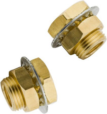 2 Pack Brass Bulkhead Fitting, 1/8" NPT Female Bulk head Pipe Fitting, Bulkhead