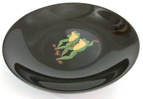 COUROC OF MONTEREY DANCING FROGS INLAY DISH 7.75" DIA. VINTAGE - Picture 3 of 8